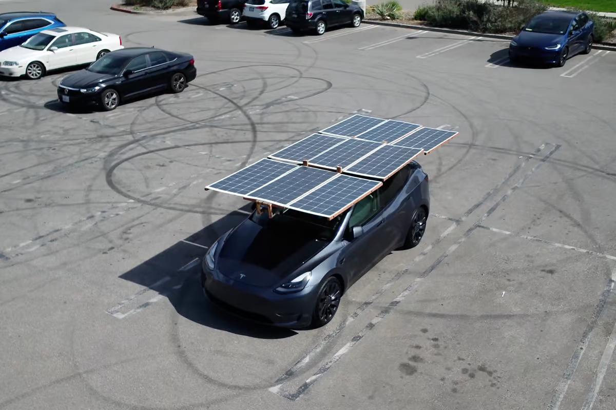 a car with solar panels on top