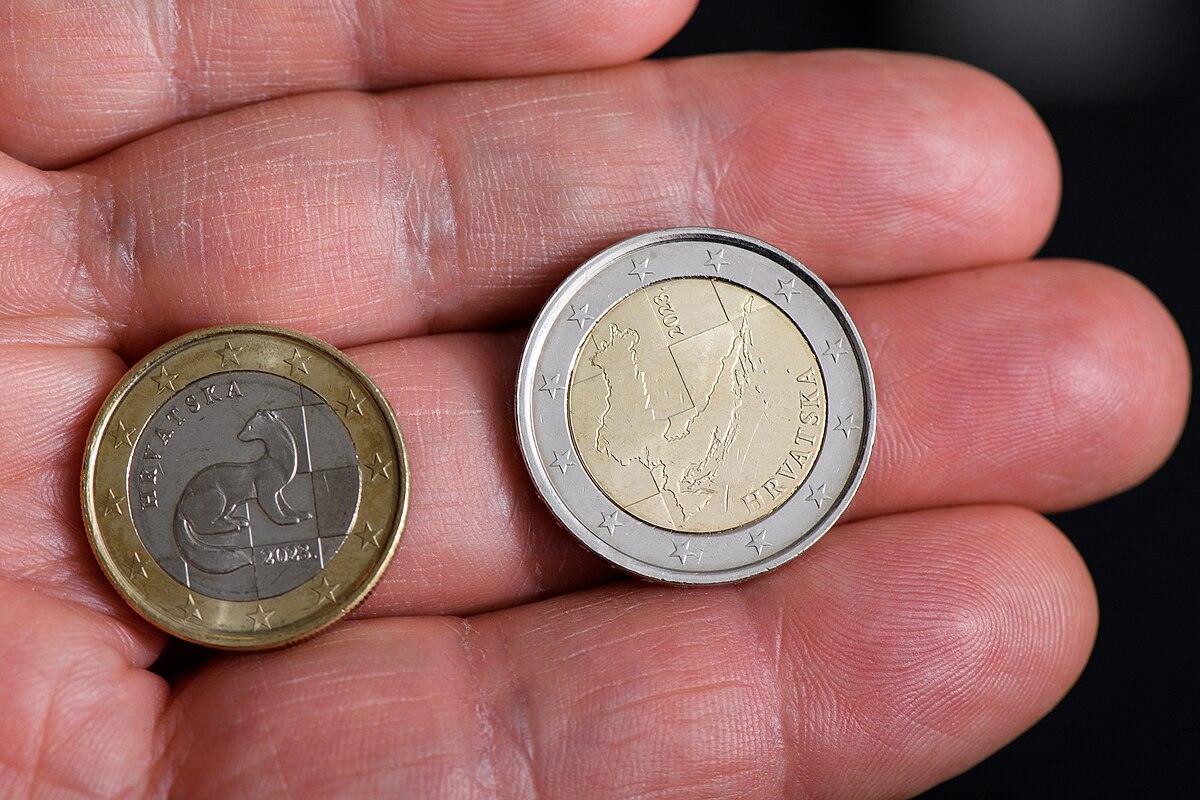 two euro coins