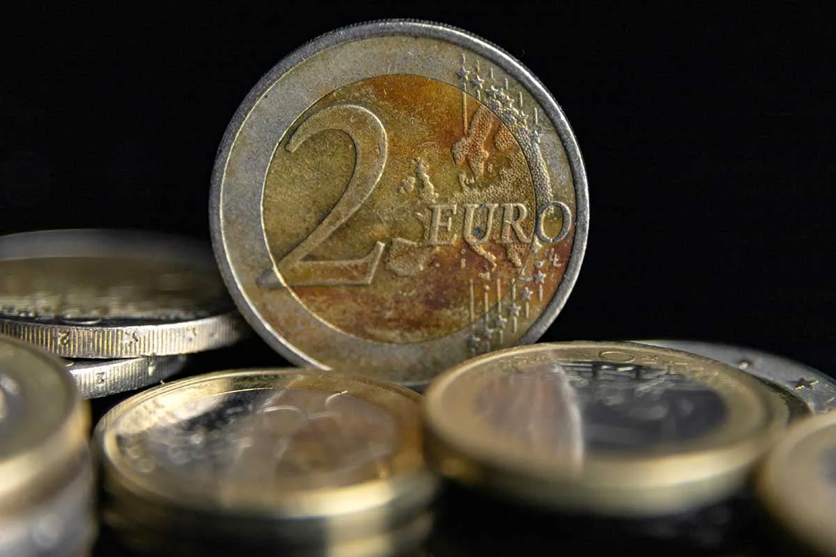 two euro coins